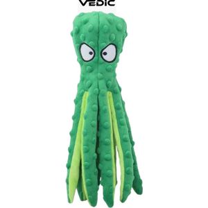 VEDIC® - Octopus Groen Honden Knuffel - Piepspeelgoed - Geen vulling - 32CM
