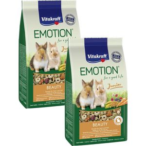 Vitakraft Emotion Beauty Selection Junior Konijn - Konijnenvoer - 2 x 600 g