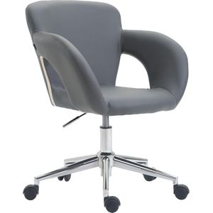 Bureaustoel - Kantoorstoel - Scandinavisch design - In hoogte verstelbaar - Kunstleer - Grijs - 62x56x91 cm