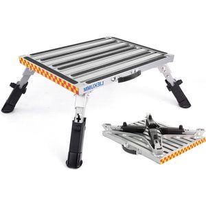 Opvouwbare Aluminium Opstaptrede 48 x 37 cm - Antislip Keuken Caravan SUV - 450 kg
