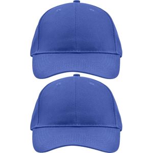 2x stuks 6-panel baseball kobalt blauwe caps