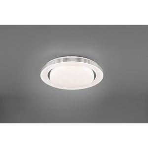 LED Plafondlamp - Plafondverlichting - Torna Atras - 18W - Aanpasbare Kleur - Afstandsbediening - Dimbaar - Sterlicht - Rond - Mat Wit - Kunststof