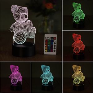 Klarigo® Nachtlamp – 3D Lamp LED Illusie – 16 Kleuren – Liefde - Bureaulamp – Beertjeslamp – Sfeerlamp – Nachtlampje Kinderen – Creative lamp - Afstandsbediening - Valentijnsdag - Valentijn
