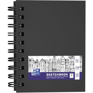 Oxford schetsboek - A6 - 80vel - 100gr papier - spiraal - zwart