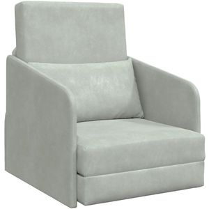 vidaXL - Vloer - Sofa - Bed - 2-in-1 - Lichtgrijs - 65x80x83 - cm - Velvet
