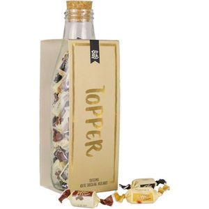 100LEUK - Momenten fles - Topper - Toffee - Snoepcadeau - Cadeau voor haar - Cadeau voor hem - Kerstcadeau - Man cadeau