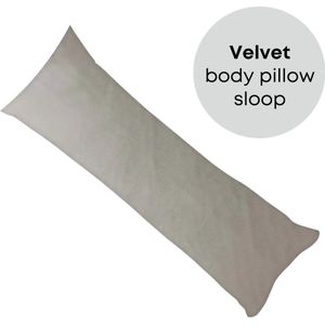 PandaHug Velvet Body Pillow Kussensloop Taupe (45x145 cm) - Lichaamskussen sloop - Voedingskussen sloop - Zwangerschapskussens sloop