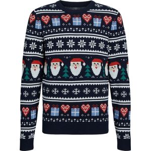 Jack & Jones Junior Kersttrui Jongens JORFESTIVE Donkerblauw - Maat 128