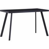 vidaXL - Eettafel - 120x60x75 - cm - gehard - glas - zwart