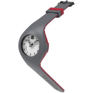 TOO LATE - siliconen horloge - MASH UP BICOLOR - Ø 40 mm - DARK GREY RED