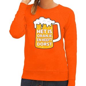 Het is oranje en heeft dorst sweater / trui oranje dames - tekst trui voor dames - oranje kleding XS