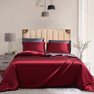 TRANKIELO® - Damier 3-Delige Satijnen Beddengoedset – 200 x 200 cm – Zijdeachtig Glanzend Dekbedovertrek met Ritssluiting – Inclusief 2 Kussenslopen 80 x 80 cm