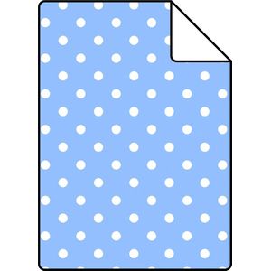 Proefstaal ESTAhome behang stippen lichtblauw - 26,5 x 21 cm - 138103-S