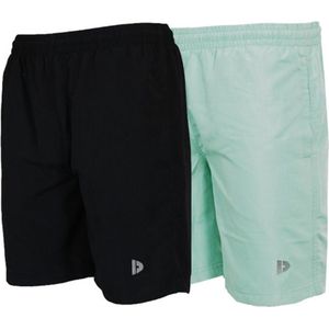 2-Pack Donnay Micro Fibre Short (Ian) - Sportbroek - Heren - maat XXL - Zwart & Sage green