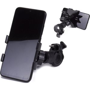 PD® - Telefoonhouder Universeel - 360º Draaibaar - Easy Clip - GSM houder - Geschikt voor Fiets, Motor, Scooter & Kinderwagen - Geschikt voor iPhone, Samsung & Android - Telefoonhouder - Telefoonstandaard - Zwart