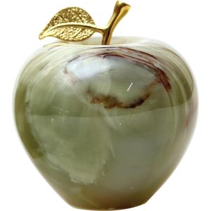 Marmer Decoratiestuk Groene Onyx - Handgemaakt Presse-papier - 3 Inch - Groen - Onyx