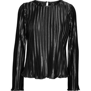 Vero Moda Blouse Vmrikki Wide Plisse Ls Top Jrs 10303535 Black Dames Maat - M