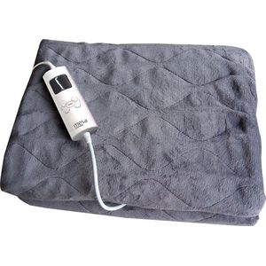 Mesa Living - Elektrische bovendeken - 180x130 cm - Warmtedeken - Knuffeldeken - 1-2 persoons - Grijs