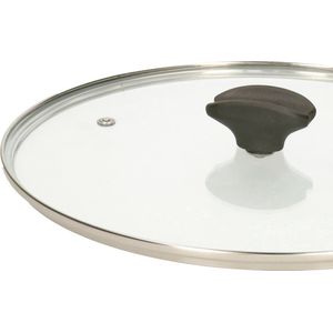 5Five universele pannendeksel voor pannen van 20 cm - glas - stoomgaatje - D21 x H6 cm