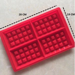 RV Products - Wafelvorm - Wafelijzer - Siliconen Bakvorm - Wafel Mal - Voor 4 wafel - Rood