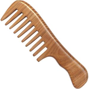 FS_ Handgemaakte grove kam van sandelhout - Houten kam - Kam voor alle haartypen, waves en pruiken- sandel woord Comb- Natuurlijke hoofd massage - Antistatische kam.