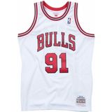 Basketbal T-shirt Mitchell & Ness Chicago Bulls 91 - Dennis Rodman Wit