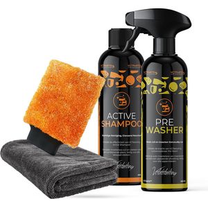VCTparts®® Detailing Combideal Simple Wash Pakket 4-delig voor Eenvoudig Wassen met Microvezel Washandschoen en Droogdoek [VCTdetailing™ - Detailing Producten - Detailen - Auto Wassen]