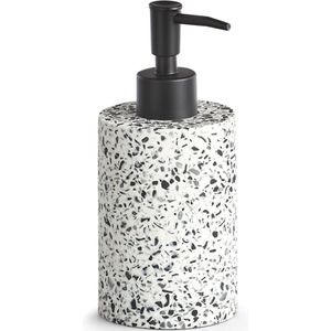 Zeller zeeppompje/dispenser - kunststeen - terrazzo - 8 x 17 cm - 280 ml