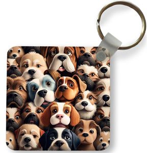 Sleutelhanger - Uitdeelcadeautjes - Hond - Patronen - Dieren - Bruin - Meisje - Jongen - Plastic