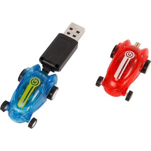 Toys Amsterdam Raceauto's 6 Cm Usb Blauw/rood 3-delig