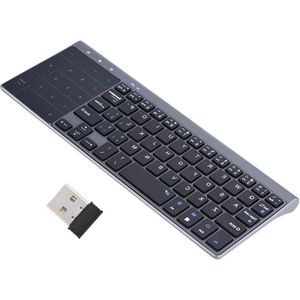 Richer-R Touch Draadloos Toetsenbord - Media Keyboard met Touchpad - 1200 DPI - Multimedia - PC Notebook TV Box - Zwart .
