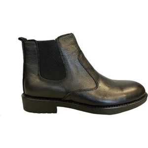 Herenschoenen- Chelsea Boots- Halfhoge leren Schoenen- Enkellaarzen 1003- Leather- Zwart- Maat 40