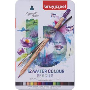 Bruynzeel Expression blik 12 aquarelpotloden met penseel