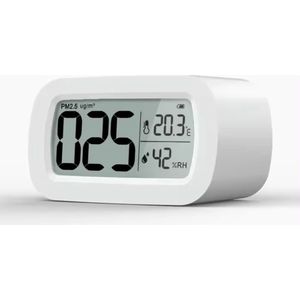 Yuconn PM2.5 Fijnstofmeter - Met Thermometer en Luchtvochtigheidsmeter - Wit