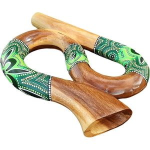 LIDAH® Didgeridoo Instrument - Snake Travel Digeridoo - 45 cm - Compacte Australian Muziekinstrumenten - Handgeschilderd Mahonie