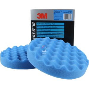 3M 50388 Perfect-It III Ultrafina Gewafelde Polijstschijf 150mm - Blauw - 2 stuks