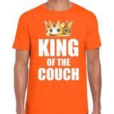 Koningsdag t-shirt king of the couch oranje voor heren - Woningsdag - thuisblijvers / Kingsday thuis vieren XL