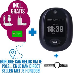 Wiesba WB63S - Personenalarmering - GPS Alarmknop Ouderen - GPS SOS-knop senioren - Alarm ouderen - GPS SOS-knop Alzheimer - Valdetectie