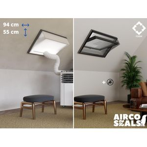 Raamafdichtingskit Mobiele Airco - Met Hor – 94 x 55 cm Velux PK25 - Dakraam - Airco Slang Afsluiten – Velux Tuimelvenster Oplossing - Dakraam Afdichting