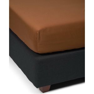 ESSENZA Satin Hoeslaken Leather brown - 90x210 cm
