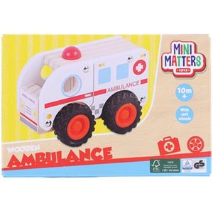 Houten speelgoed auto Ambulance - Multicolor - Hout - Vanaf 10 maanden - Speelgoed - Auto - Speelgoedauto - Kerst - Kerstcadeau - Cadeau - Sinterklaascadeau - Sinterklaas