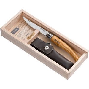 Opinel No.10 Effile Zakmes RVS Olijfhout Houten kistje