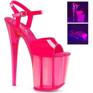 Pleaser - FLAMINGO-809UVT Sandaal met enkelband, Paaldans schoenen - Paaldans schoenen - 38 Shoes - Roze