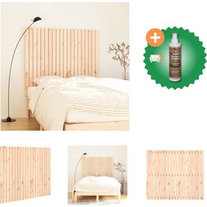 vidaXL Wandhoofdbord 127-5x3x110 cm massief grenenhout - Bedonderdeel - Inclusief Houtreiniger en verfrisser