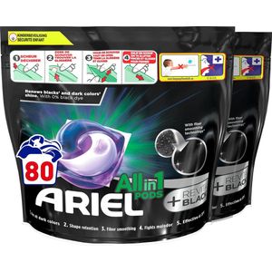 Ariel All in 1 Wasmiddel Pods + Revitablack Zwart - 2x40 Wasbeurten - Voordeelverpakking