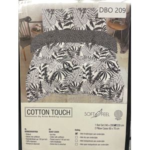 Cotton Touch - Dekbedovertrek - 200x220 cm - wit print