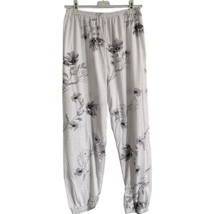 FINE WOMAN® Pyjama Broek met elastische bies 716 M 36-40 wit/grijs