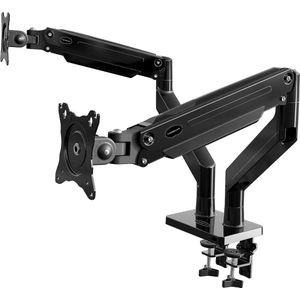 Monitor arm 2 schermen Dubbele Monitorbeugel voor 24-35 inch Schermen VESA 75-100mm Kantelbaar Draaibaar en Roteert Ergonomisch in Hoogte Verstelbaar Lange Arm Gasveer Desktop klembevestiging Gewicht 2-15kg (MX900) Monitor arm 2 schermen