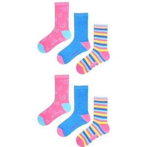 6 Paar Kindersokken - Meisjes - Dames - Multipack - Maat 35-38