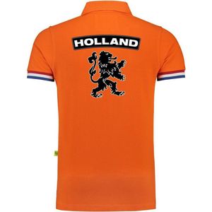 Luxe Holland supporter poloshirt met leeuw 200 grams oranje EK / WK voor heren M